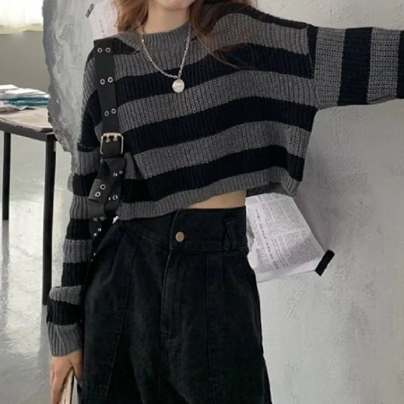 Striped Cropped Sweater