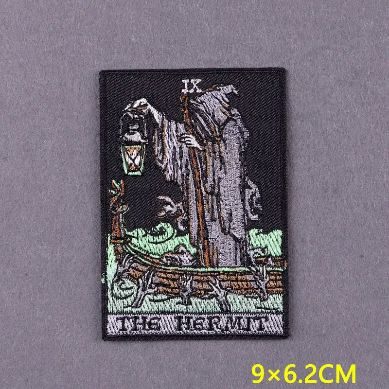 Tarot Embroidered Iron-On Patches – DIY Gothic Mystery Stripes for Clothing and Accessories