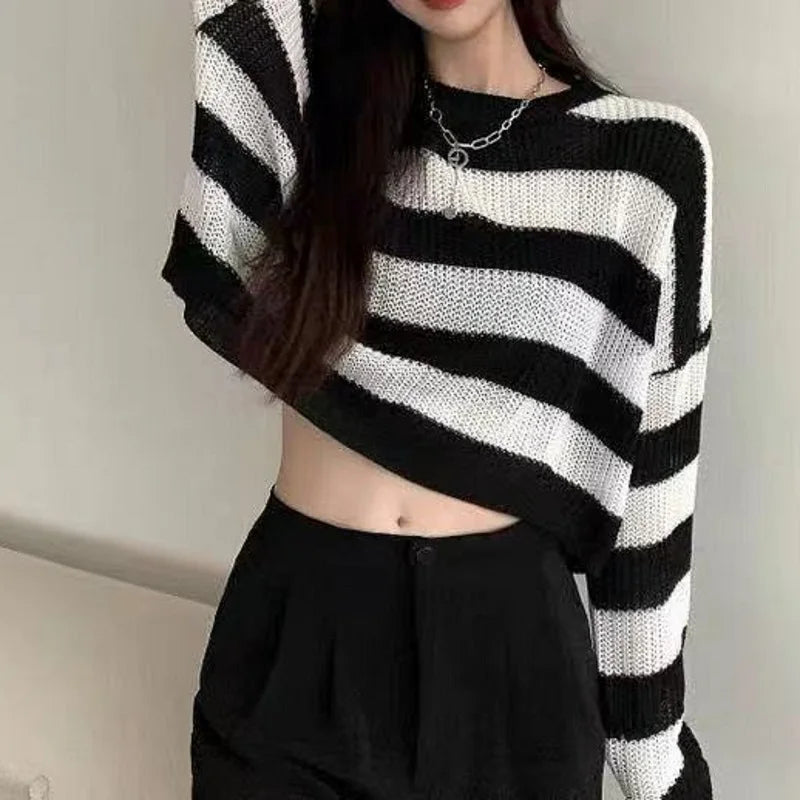 Striped Cropped Sweater