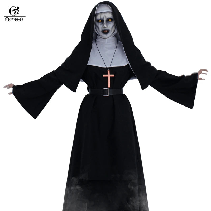 Women's Black Nun Cosplay Costume – Horror Film, The Conjuring, Ghost Cross Halloween Outfit