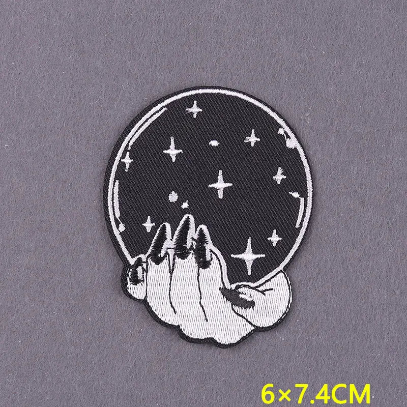 Tarot Embroidered Iron-On Patches – DIY Gothic Mystery Stripes for Clothing and Accessories