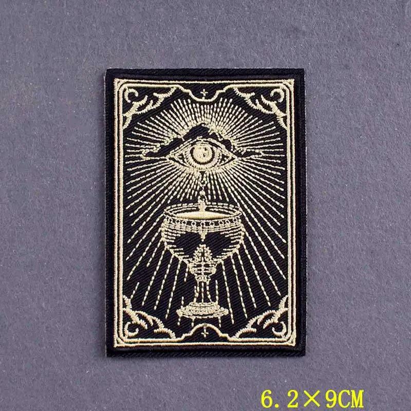 Tarot Embroidered Iron-On Patches – DIY Gothic Mystery Stripes for Clothing and Accessories