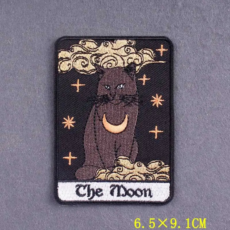 Tarot Embroidered Iron-On Patches – DIY Gothic Mystery Stripes for Clothing and Accessories