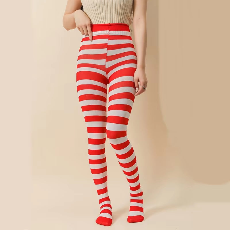 Goth Style Striped Pantyhose