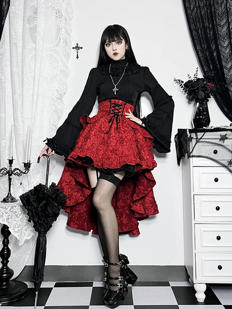 Fairycore Grunge Dark Gothic High Waist Bandage Corset Skirt