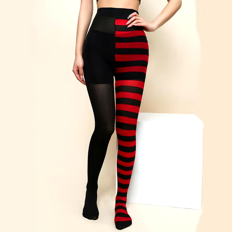 Goth Style Striped Pantyhose