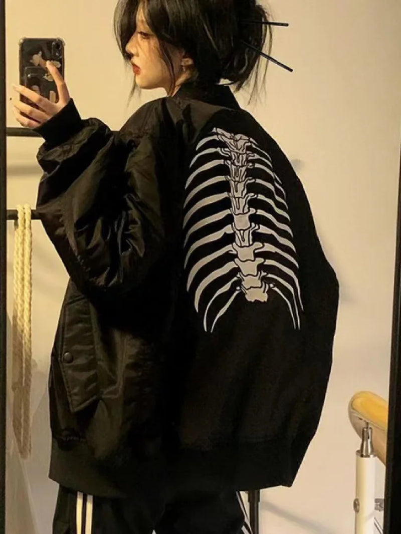 Vintage Harajuku Gothic Bomber Jacket 