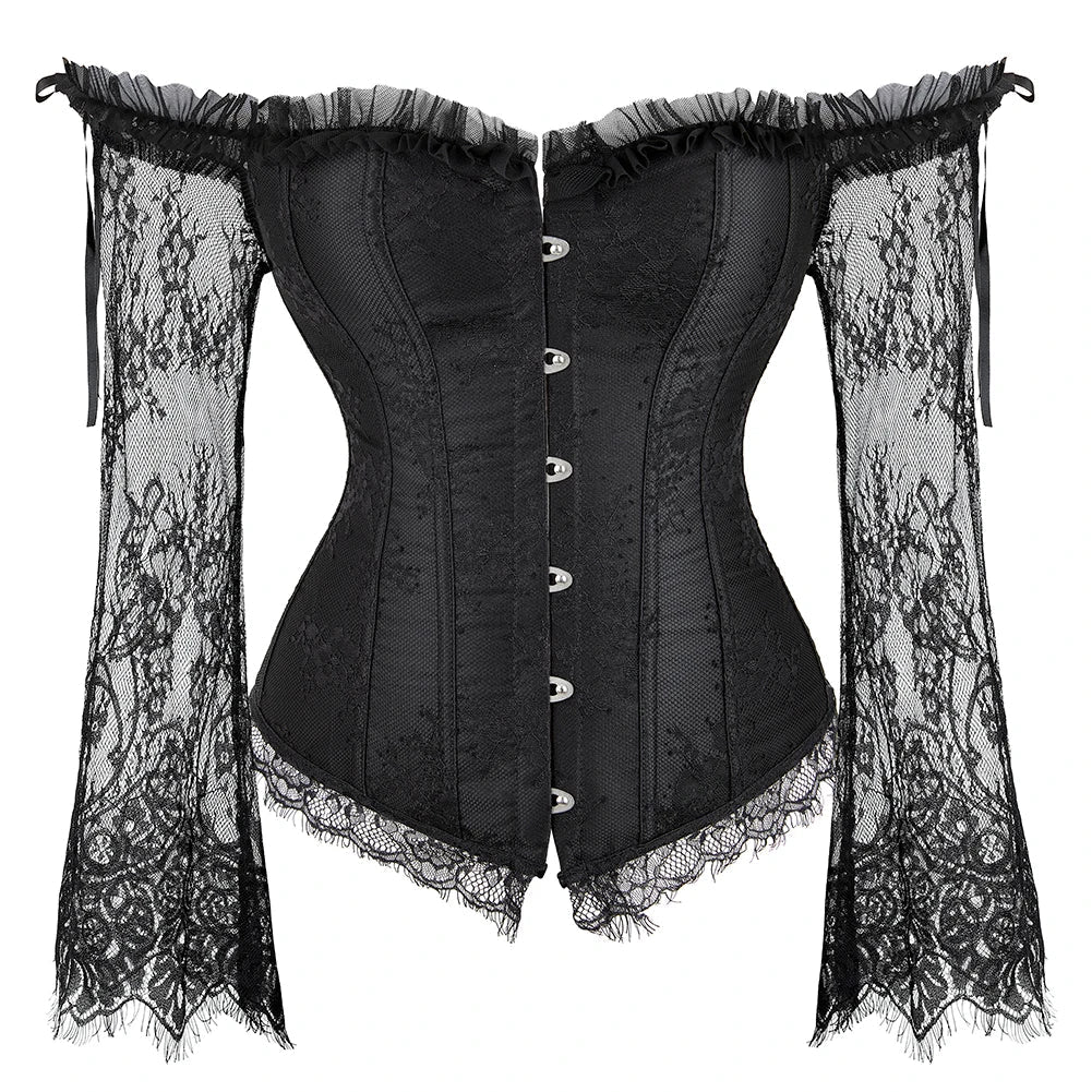 Lace Sleeve Waist Bustier Top 