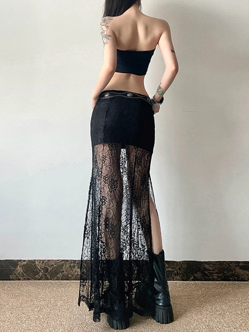 Fairy Grunge High Waist See-Through Skirt 