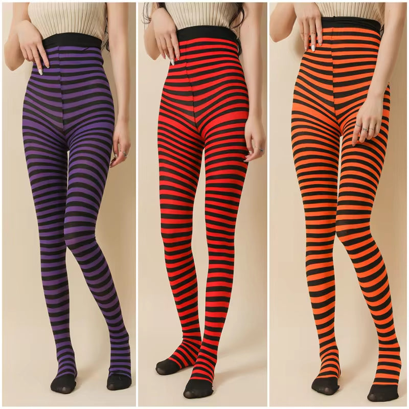 Goth Style Striped Pantyhose